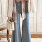 High Waist Button Zip Fly Bell Bottom Jeans