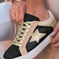 Star Patchwork Sequined Lace-up Sneakers