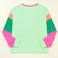 Colorblock Patchwork Long Sleeve Top