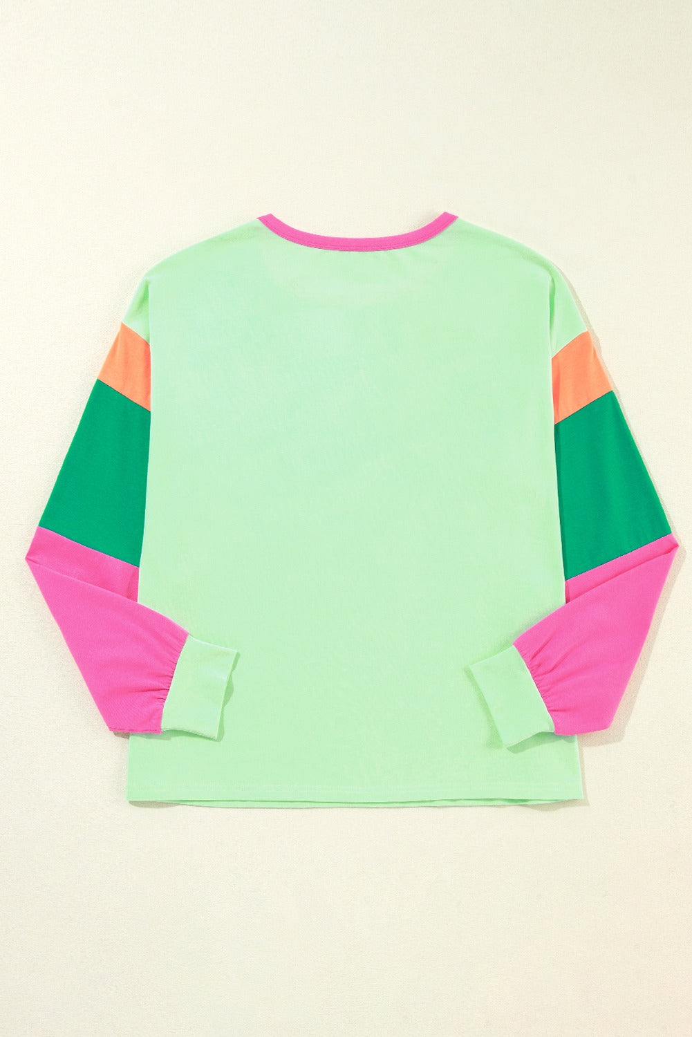 Colorblock Patchwork Long Sleeve Top