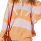 Colorblock Half Zip Oversize Sweater