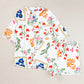 Ricrac Trim Floral Short Sleeve Shirt and Shorts Outfit