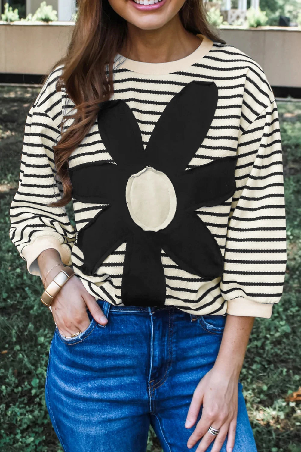 Flower Striped Top