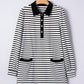 Collared Long Sleeve T Shirt Dress with Pockets
