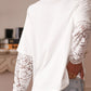 Lace Long Sleeve Insert Drop Shoulder Tee