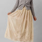 Embroidered Mesh Overlay Flowy Long Skirt