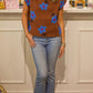 Floral High Neck Sweater Vest