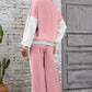 Block Pullover Loose Pant Set