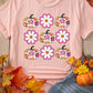 Floral Pumpkin Thanksgiving Holiday Funny Graphic T Shirt