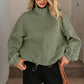 Chic Geometric Textured Zip Up Jacket