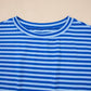 Ribbed Cap Sleeve Round Neck T Shirt