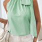Tied Knot Frilled Collar Sleeveless Top