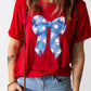 Rugby Bowknot Graphic Crew Neck Tee