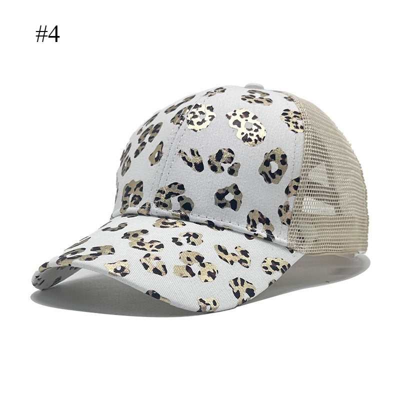 Leopard Print Women's Baseball Cap Mesh Hat