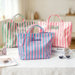 Custom Embroidered Waterproof Striped Tote Bag