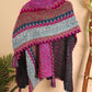 Ethnic Knit Shawl Wrap Cape Sweater Thickened Tassel Poncho Cloak