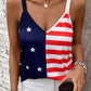 Independence Day Stars and Stripes Printed Casual Tank Top