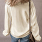 Pleated Hollow Button Sweater Coat