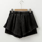 Mineral Wash French Terry High Waist Casual Shorts