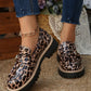 Retro Leopard PU Leather Loafer Shoes