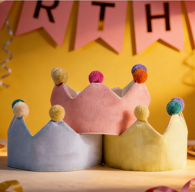 Custom Embroidered Name Birthday Crown Hat for Kids