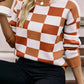 Checkered Ribbed Edge Sweater