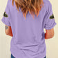 Sequin Halloween Bat Patched Casual T Shirt