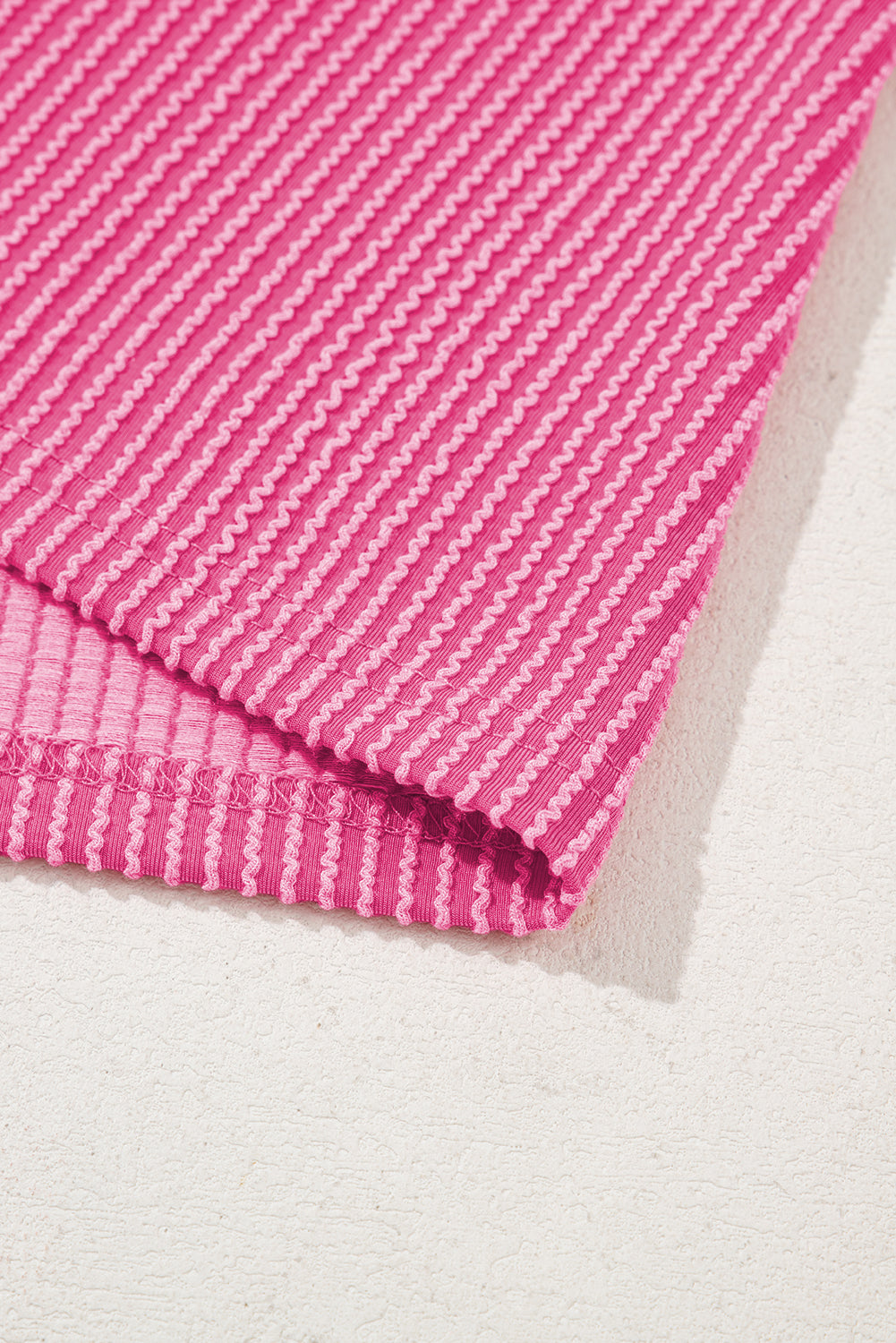 Corded Knit Mock Neck T Shirt