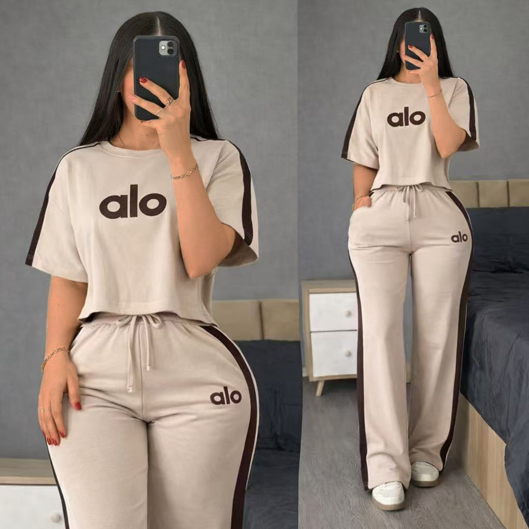 A-Short-sleeve top and long pants two-piece set(Y71637)