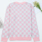 Christmas Tree Pattern Button V Neck Cardigan Sweater