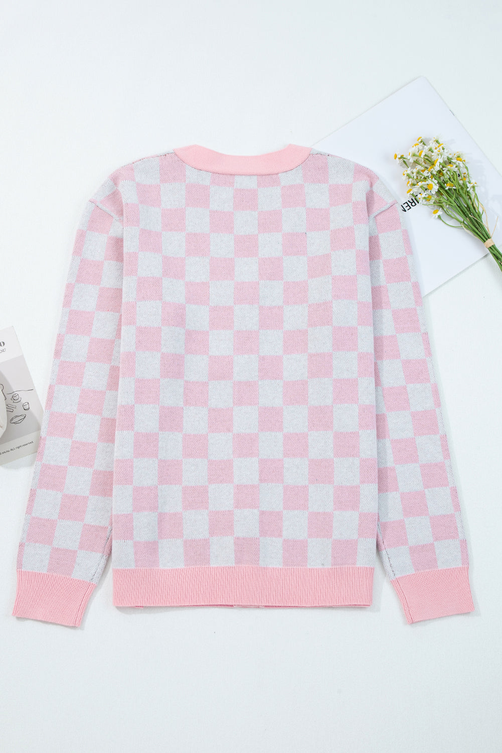 Christmas Tree Pattern Button V Neck Cardigan Sweater