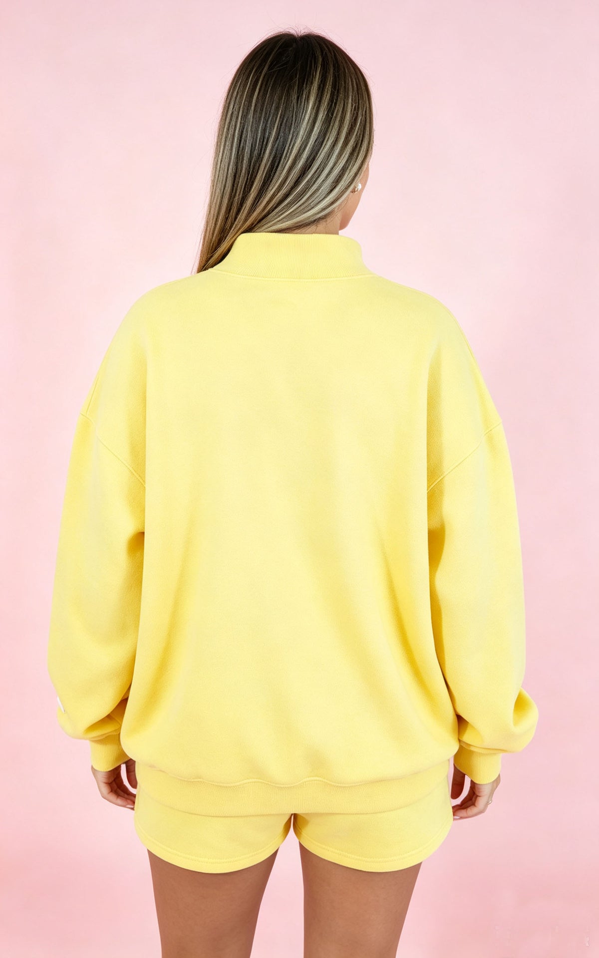 Solid-color Mock-neck Set