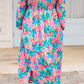 Plus Size Floral Shirred Maxi Dress