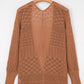 Hollowed Knit Open Front Cardigan