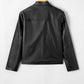 Faux Leather Buttoned Front Boxy Jacket