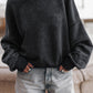 Drop Shoulder Crew Neck Pullover Sweatshirt