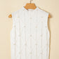 Pearled High Neck Textured Knit Sweater Vest