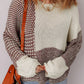 Block Back Tie Drop Shoulder Loose Sweater