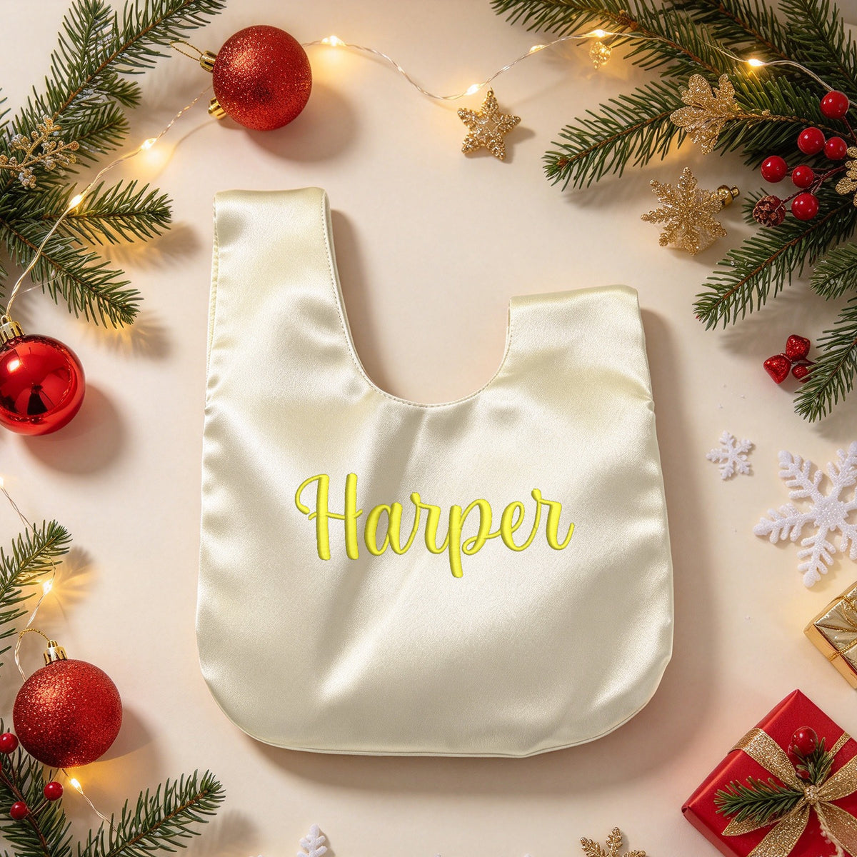Custom Name Satin Wrist Bag