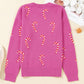 Christmas Candy Cane Holiday Drop Shoulder Sweater