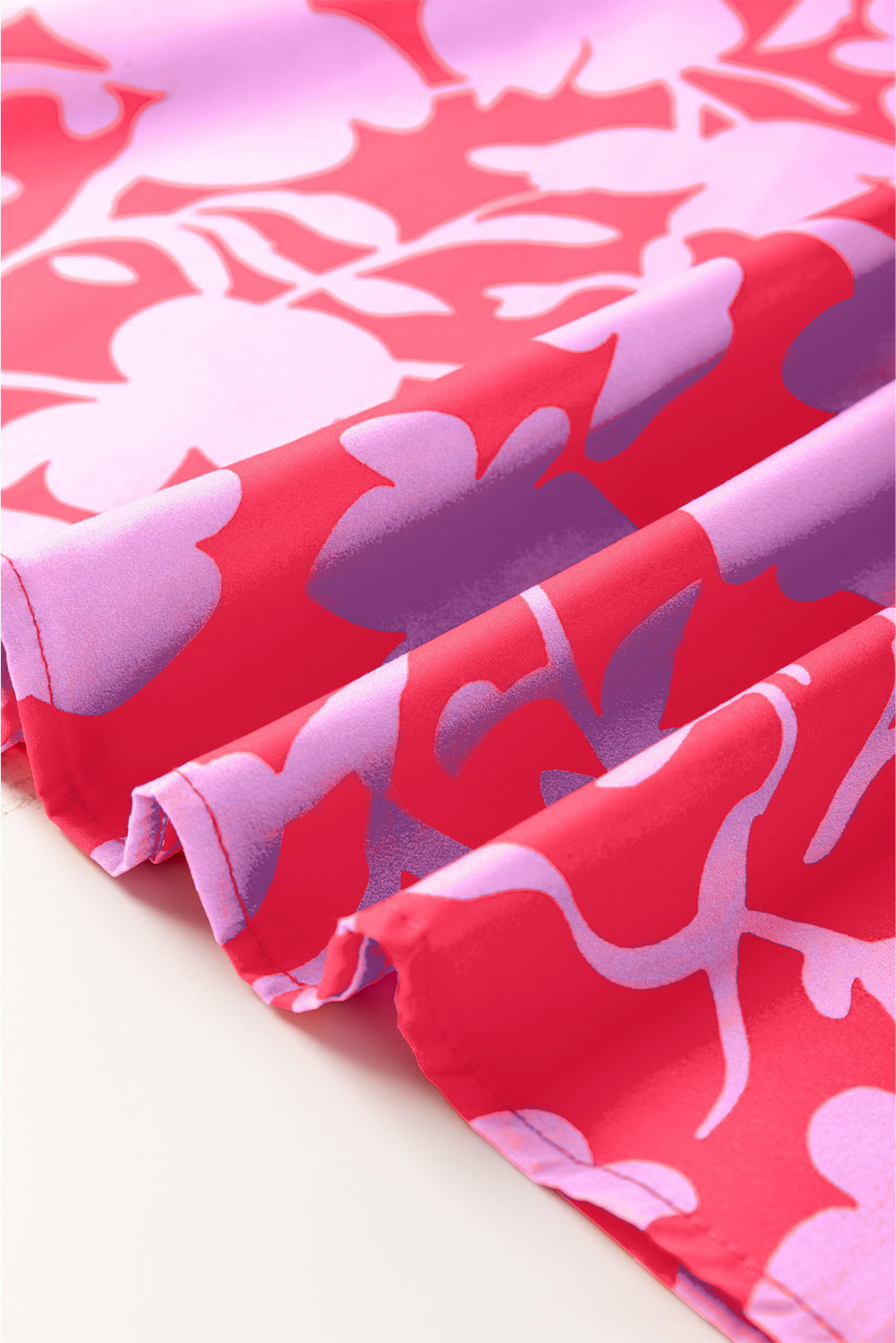 Split V Neck Ruffled Short Sleeve Blouse Top