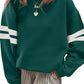 Varsity Striped Detail Drop Shoulder Oversized Sweatshirt