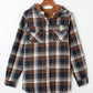 Plaid Pattern Sherpa Lined Hooded Shacket