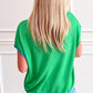 Contrast Trim Round Neck Short Sleeve Loose Knit Sweater