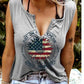 Printed V-neck Sleeveless T-shirt