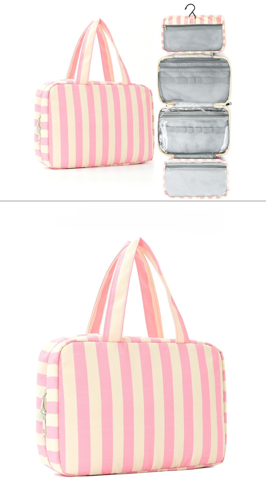 Foldable Hanging Toiletry Bag Wet & Dry Separation Cosmetic Organizer