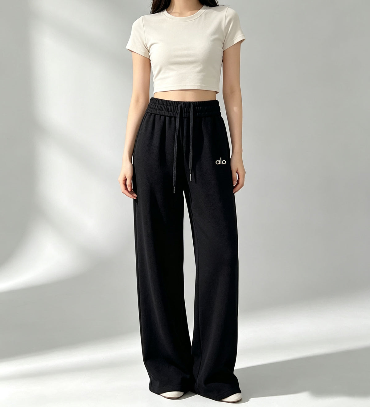 High Waisted Wide Leg Sports Casual Pants