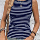 Stripe Contrast Sleeveless Slim Top