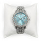 Diamond Silver Blue Band Watch