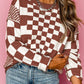 Checkered Drop Shoulder Sweater